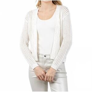 NEW BRODIE CASHMERE astrid sequin cardigan in ivory